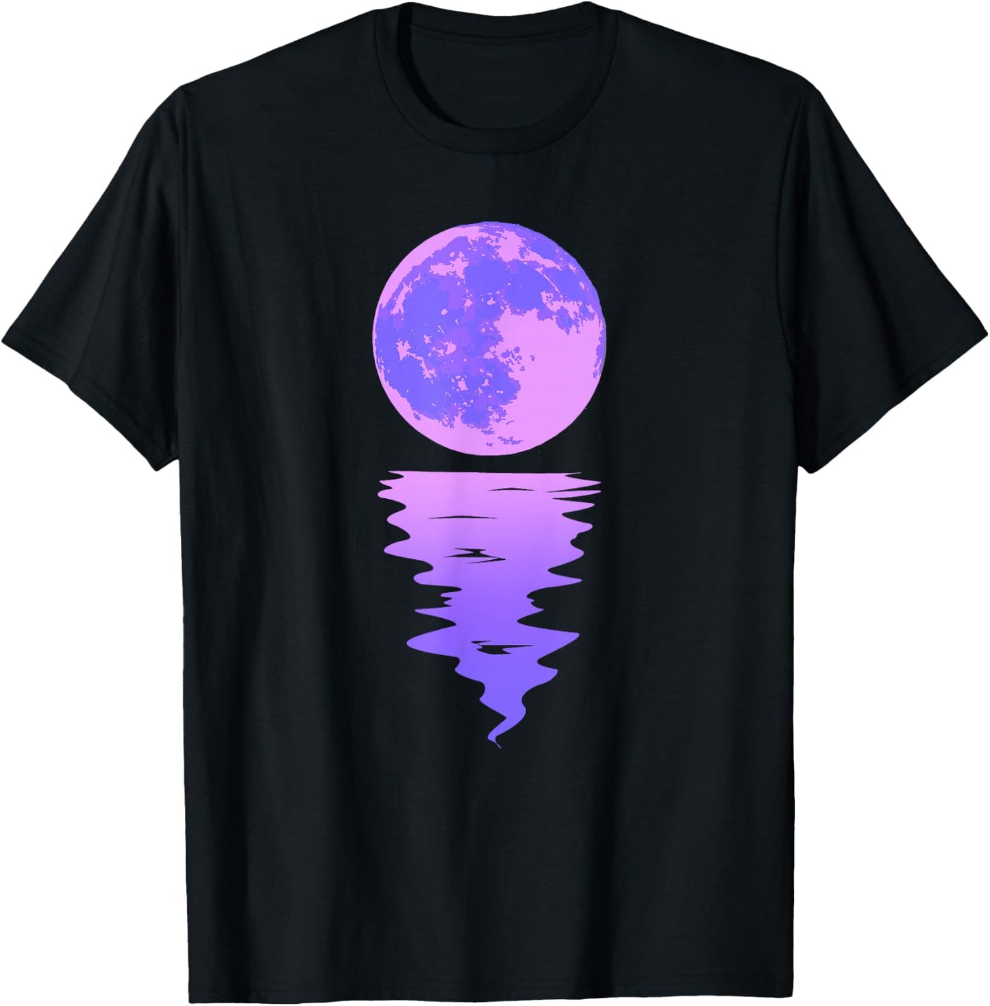 Vaporwave Aesthetic Purple Moon Pastel Moonlight Graphic T-Shirt - T-Shirt | Black