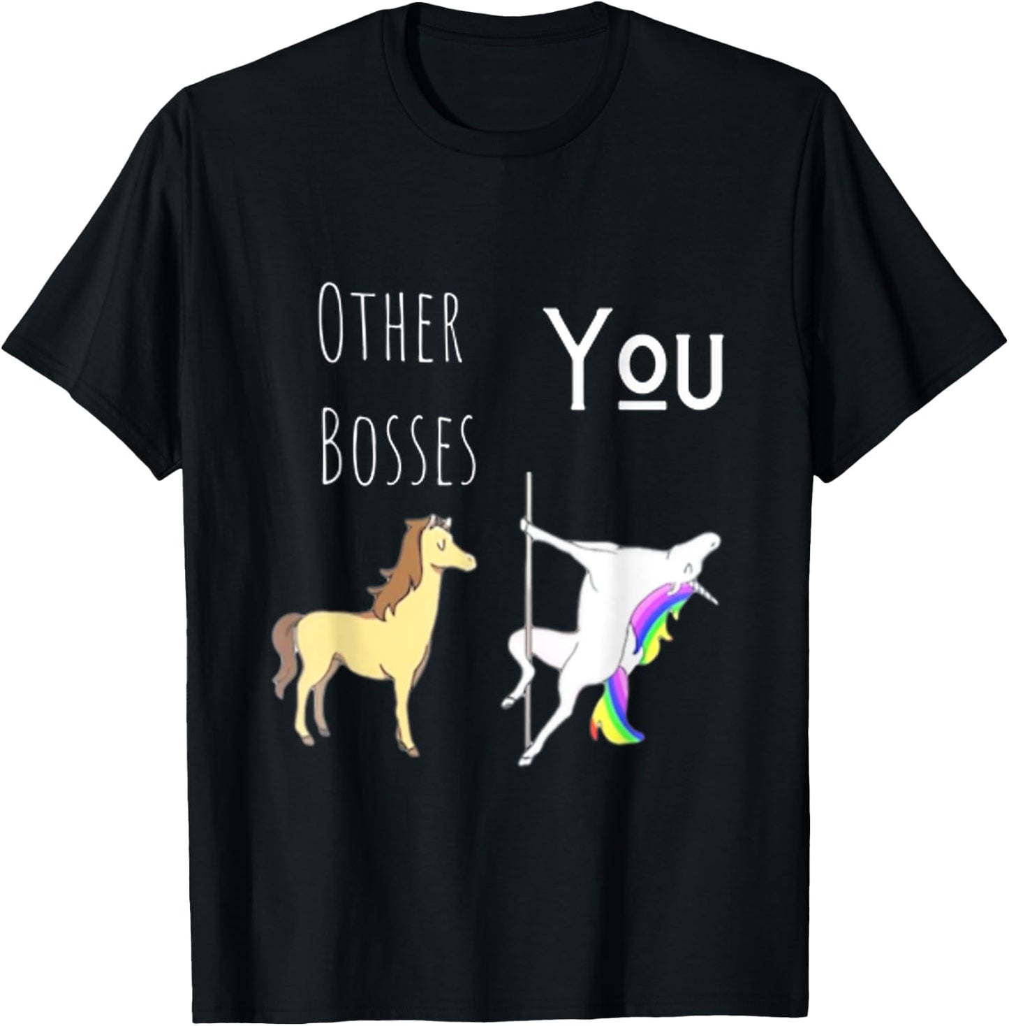 Funny Boss Gifts Fun Unicorn T-Shirt - T-Shirt | Black