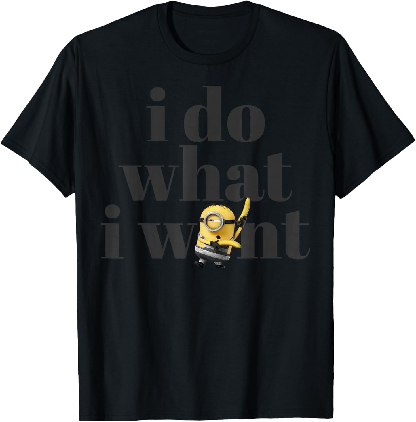 Despicable Me Minions Stuart Do What I Want Graphic T-Shirt - T-Shirt | Black