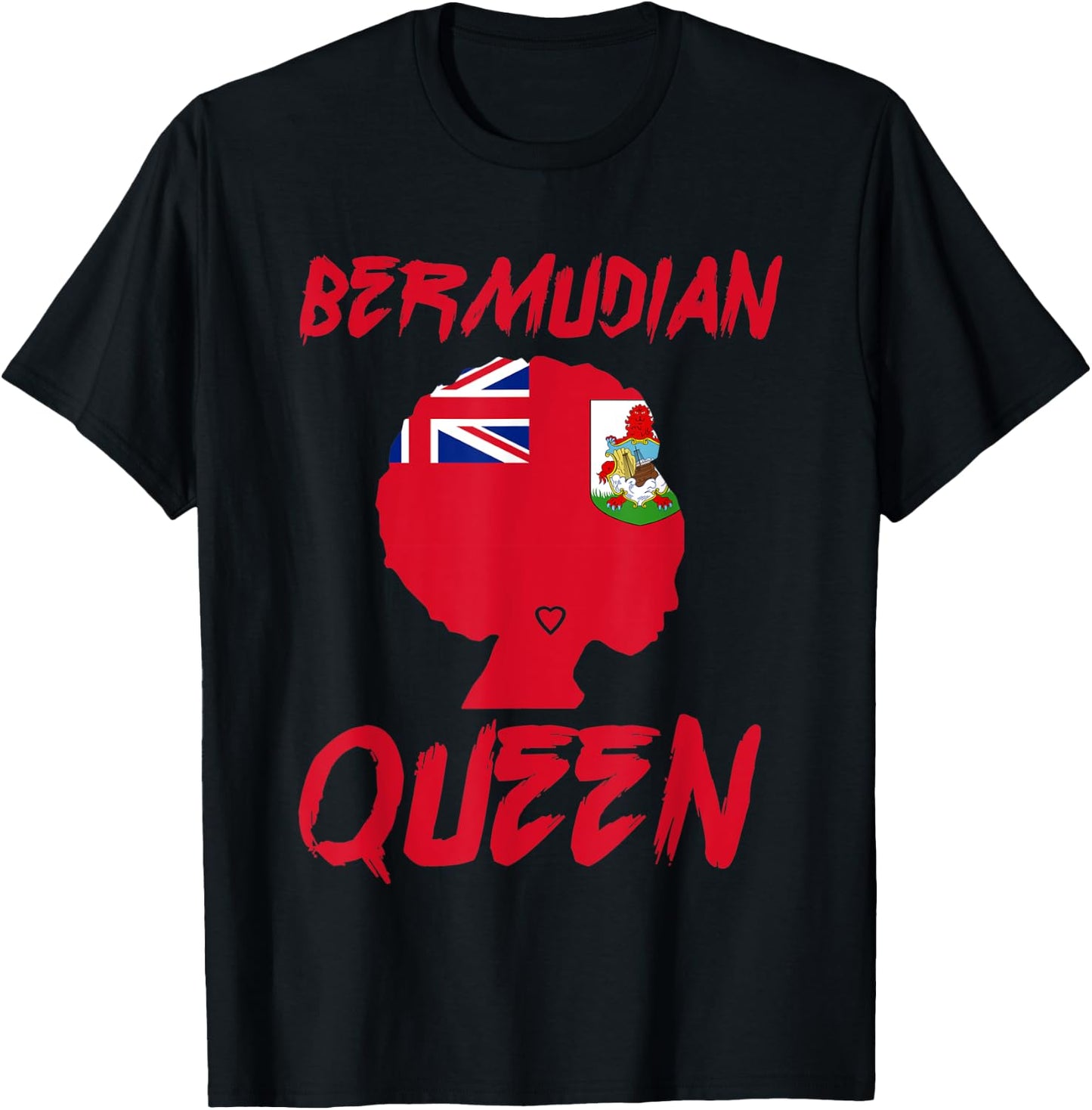 Bermudian Queen Bermuda Flag Afro Pride Proud Culture Pride T-Shirt - T-Shirt | Black
