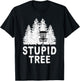 Funny Disc Golf Stupid Tree Distressed Frisbee Golf T Shirt T-Shirt - T-Shirt | Black