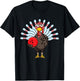 Thanksgiving Turkey Bowling Pin Matching Team Gift T-Shirt - T-Shirt | Black