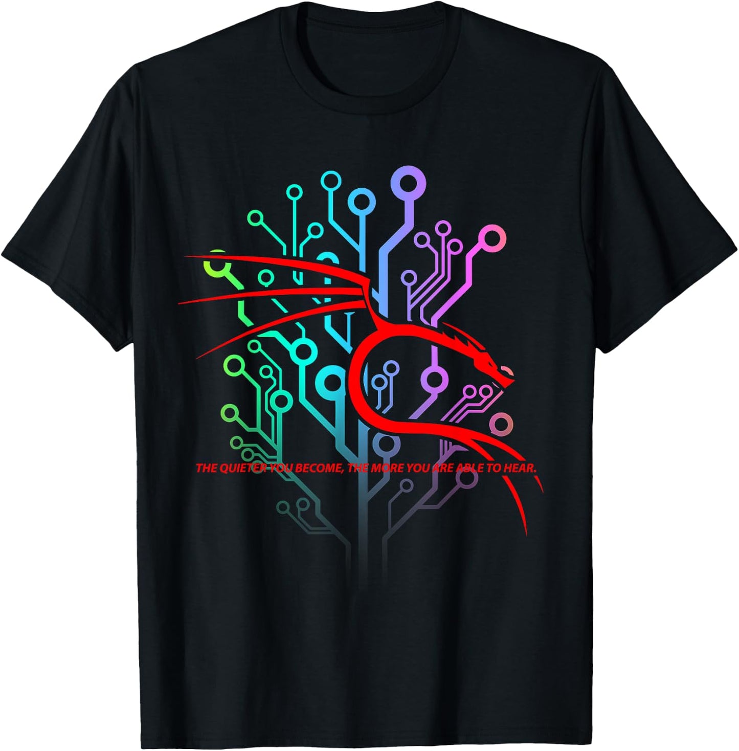 Backtrack Kali Linux design with Dragon and Tagline T-Shirt - T-Shirt | Black