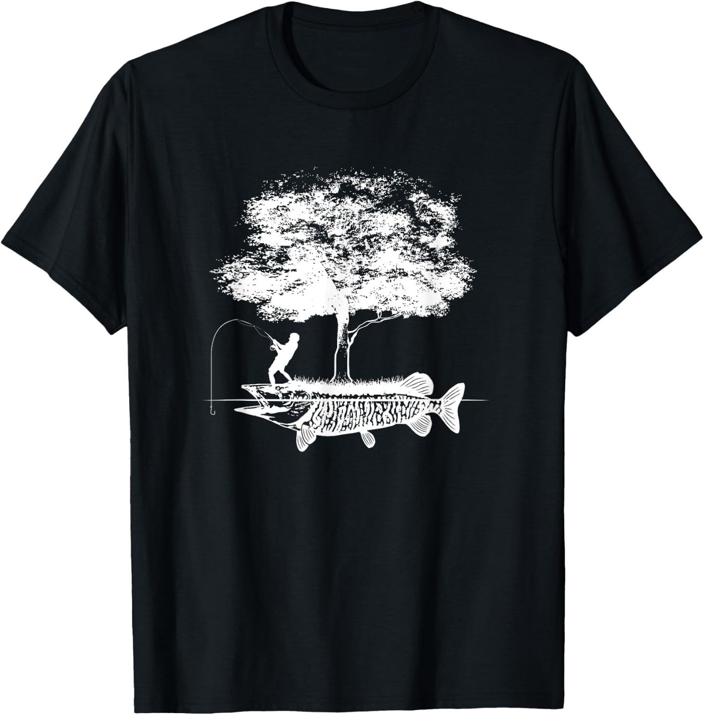 Musky Fish Artistic Boys Love Muskie Fishing Gift T-Shirt - T-Shirt | Black