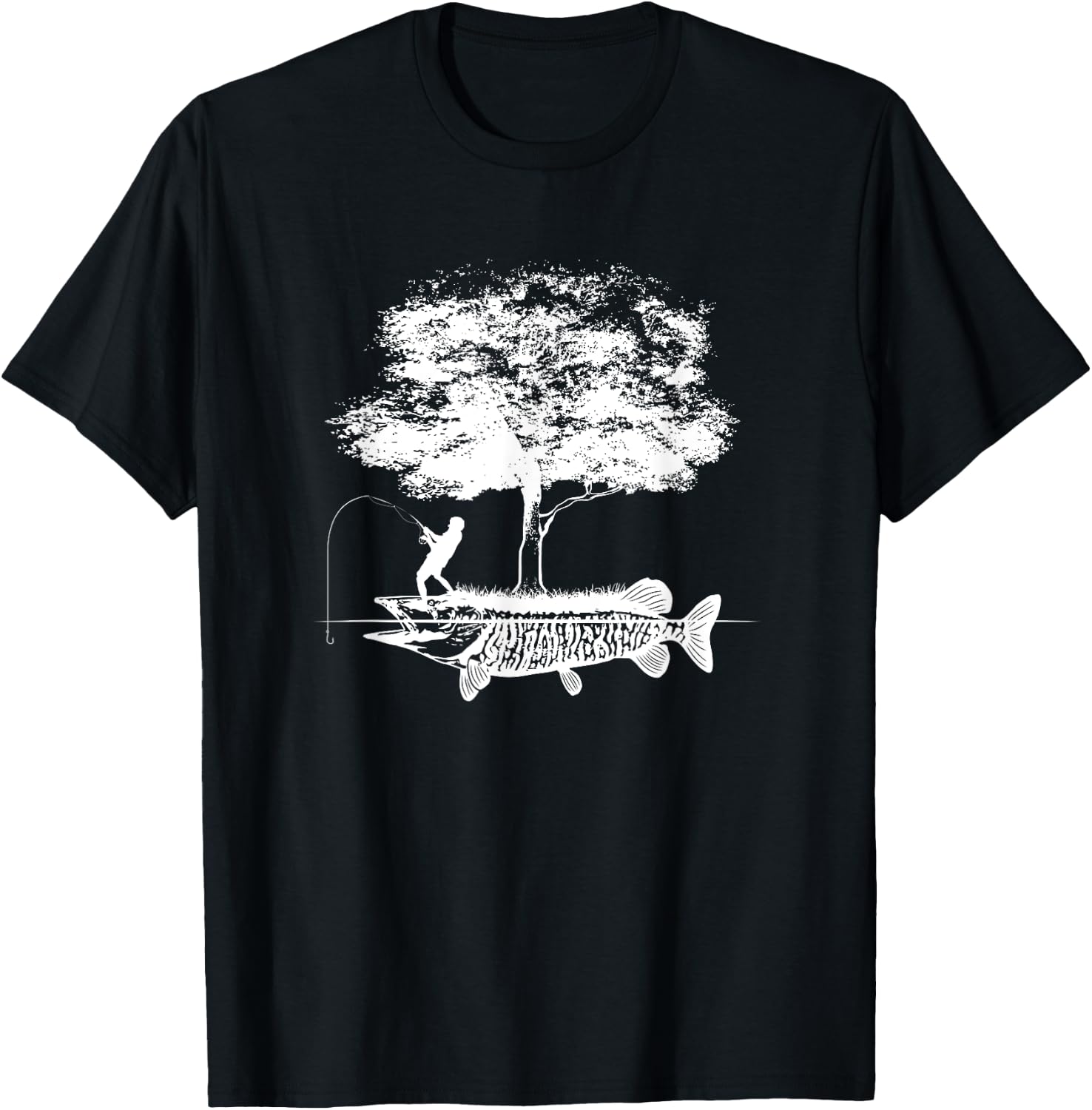 Musky Fish Artistic Boys Love Muskie Fishing Gift T-Shirt - T-Shirt | Black