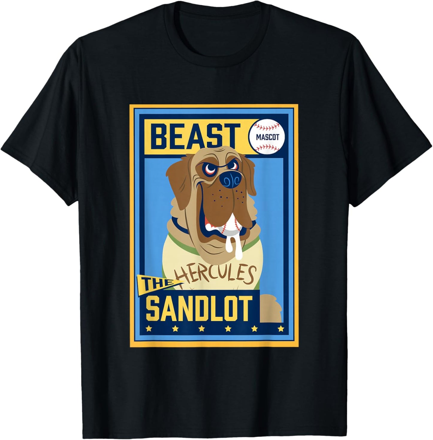 The Sandlot Hercules The Beast Retro Baseball T-Shirt - T-Shirt | Black