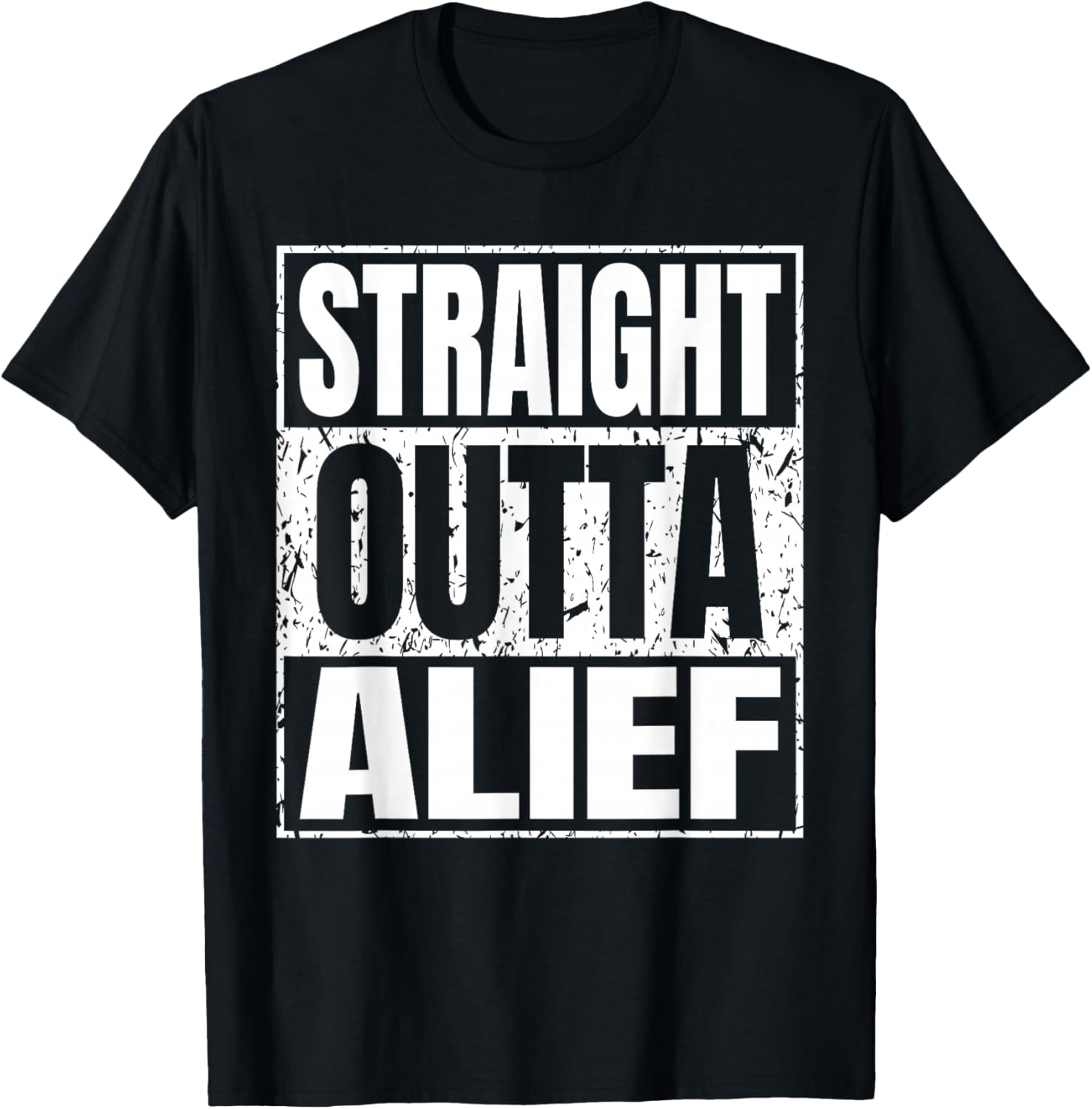 Straight Outta Alief Vintage Funny Gifts Motivational T-Shirt - T-Shirt | Black