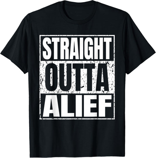 Straight Outta Alief Vintage Funny Gifts Motivational T-Shirt - T-Shirt | Black