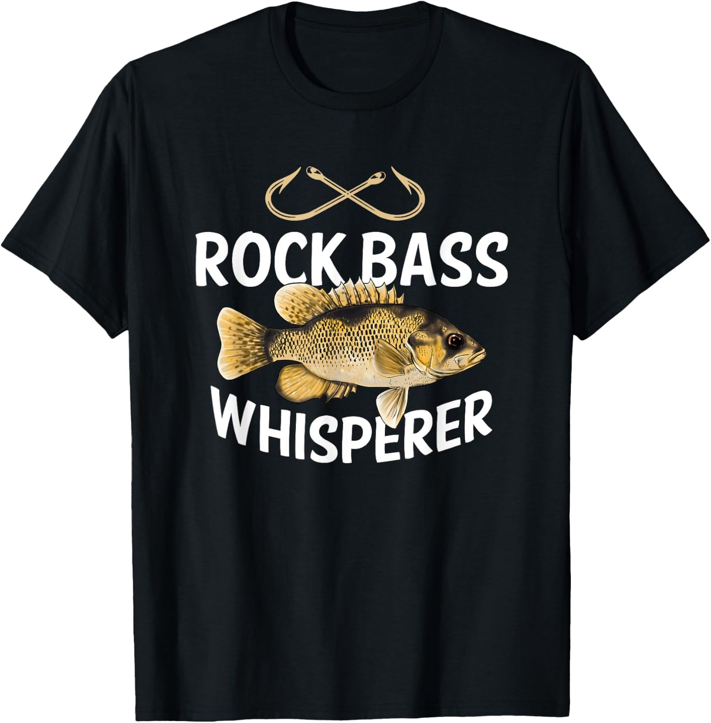 Funny Rock Bass Fishing Freshwater Fish Graphic T-Shirt - T-Shirt | Black