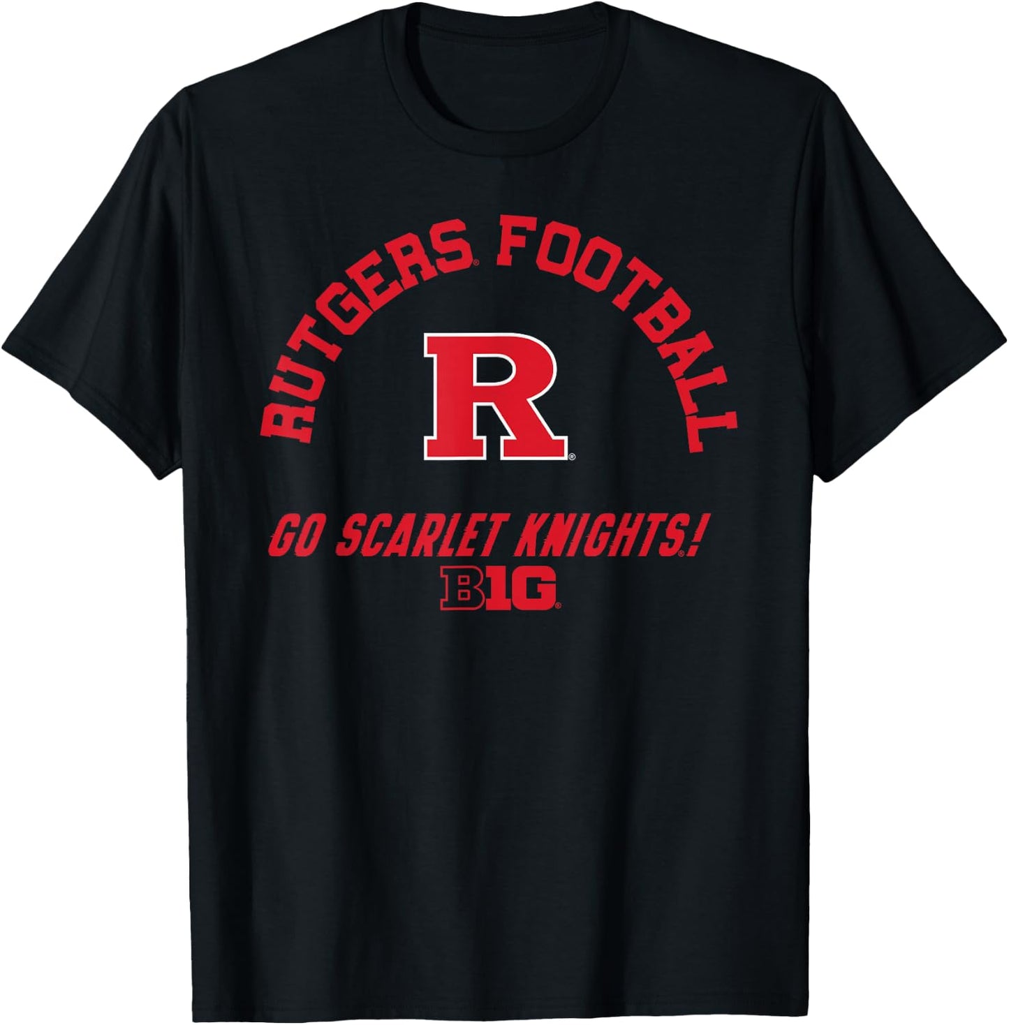 Rutgers Scarlet Knights Big 10 Football Black T-Shirt - T-Shirt | Black