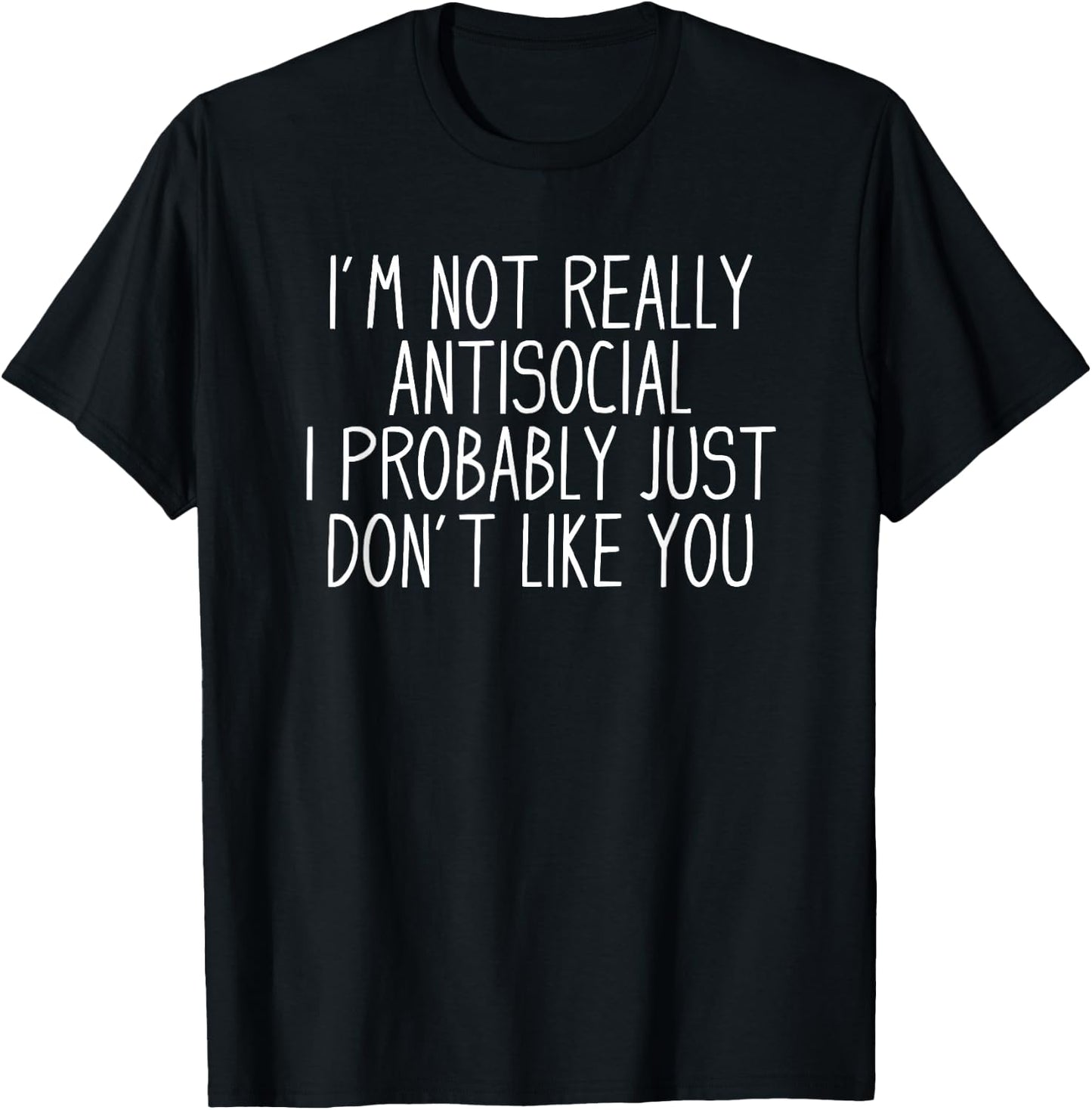 Antisocial Co. Funny Introvert -Adults Black Modern Classic T-Shirt - T-Shirt | Black