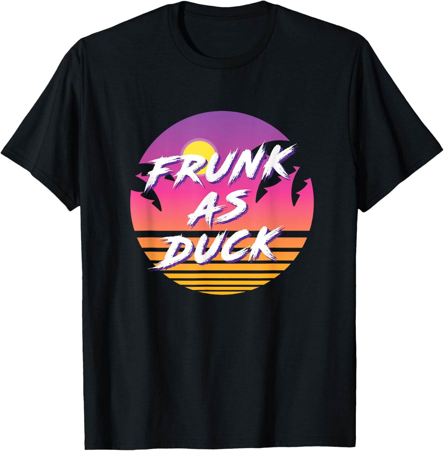 Frunk as Duck, Beer Drinking Drunk Party 1980s Colorful Rad T-Shirt - T-Shirt | Black
