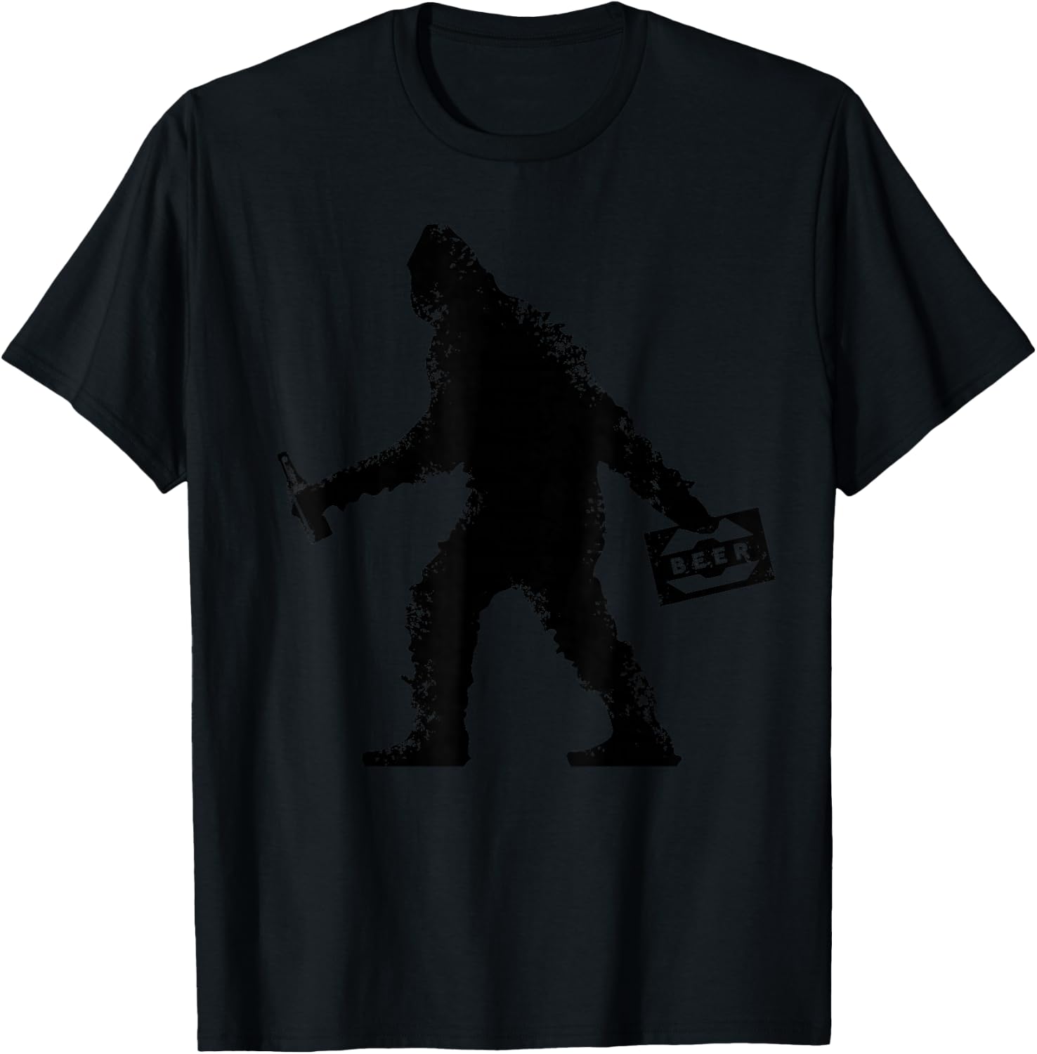 Funny Bigfoot Beer Design: Drinking With Sasquatch T-Shirt - T-Shirt | Black