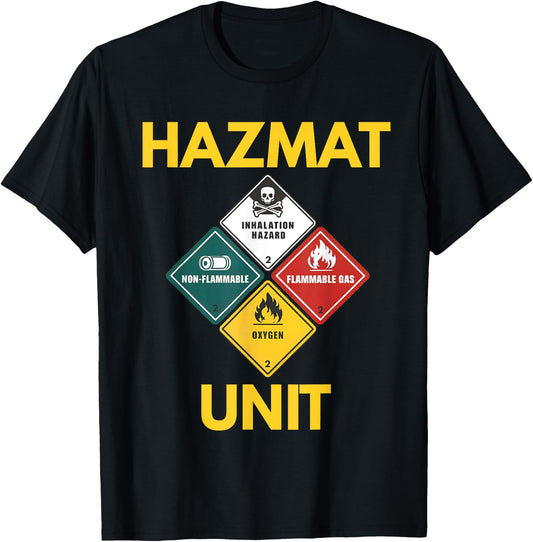 Hazmat Unit Suit Costume Cosplay Halloween Kids Birthday T-Shirt - T-Shirt | Black