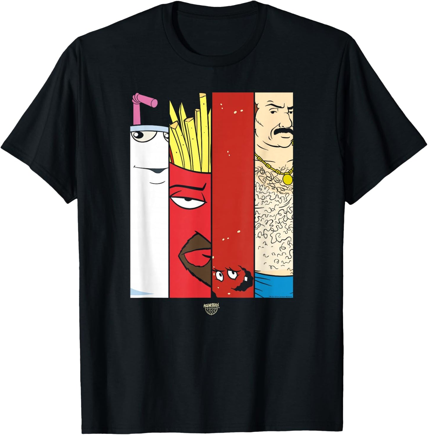 Aqua Teen Hunger Force Group Tiles Dark Small T-Shirt - T-Shirt | Black