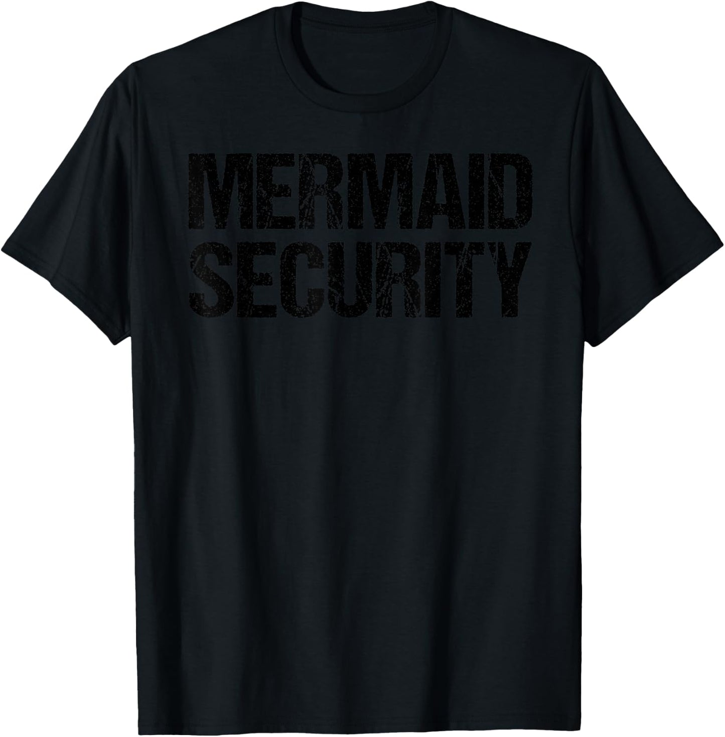 Mermaid Security Shirt Daughter's Birthday Pool Party Dad T-Shirt - T-Shirt | Black