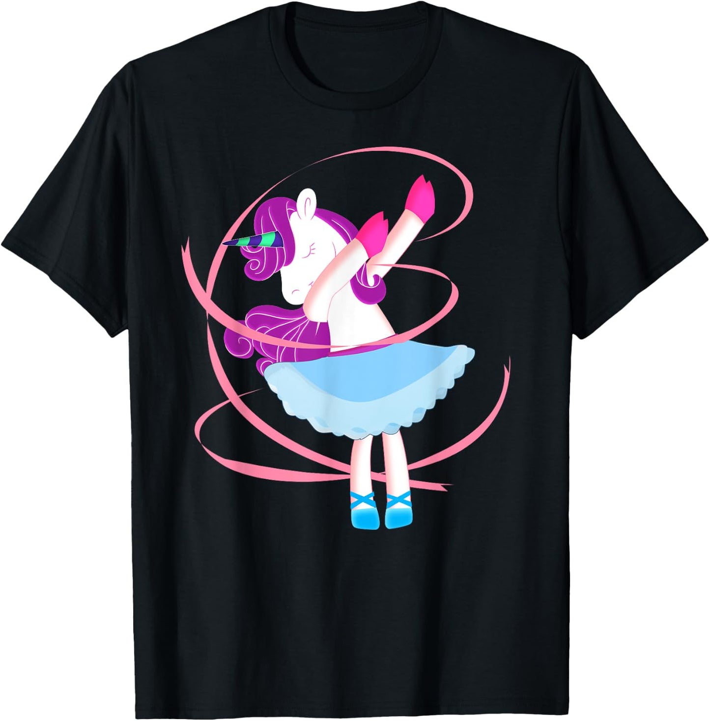 Dabbing Unicorn Shirt - Funny Unicorn Ballerina Dab T-Shirt - T-Shirt | Black