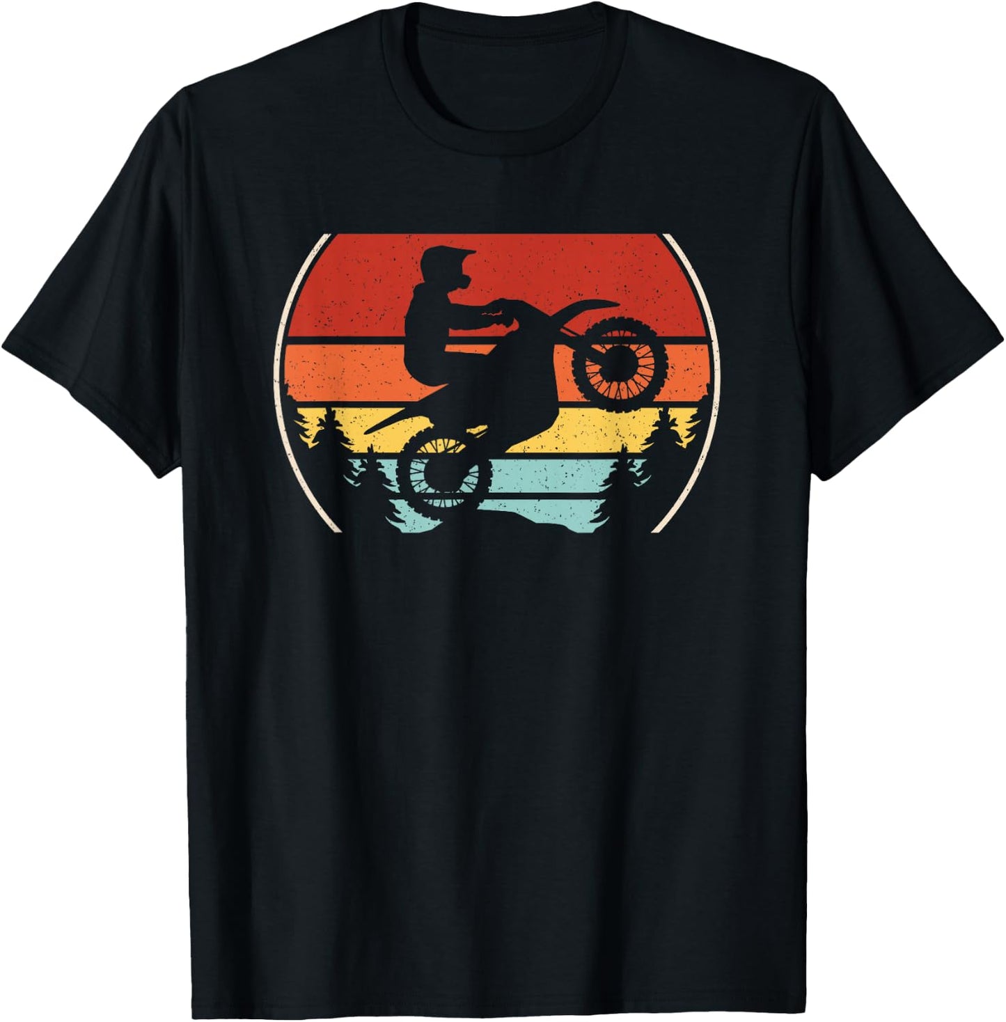 Retro Motocross Dirt Bike Lover Men Women Kids T-Shirt - T-Shirt | Black