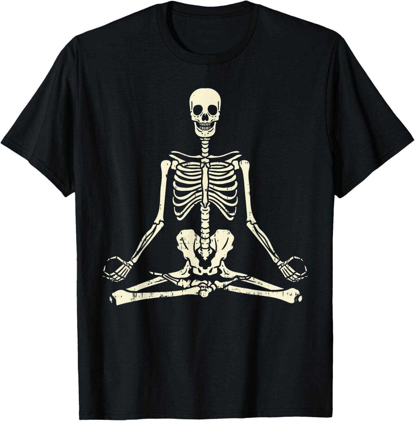 Meditating Skeleton Lotus Yoga Zen Balance Halloween Costume T-Shirt - T-Shirt | Black