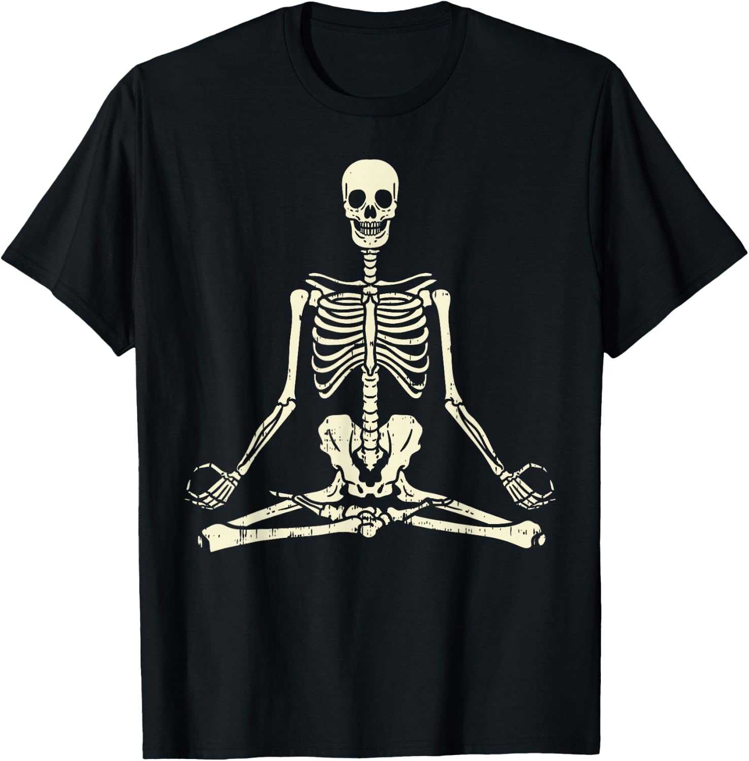 Meditating Skeleton Lotus Yoga Zen Balance Halloween Costume T-Shirt - T-Shirt | Black