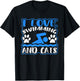 I Love Swimming And Cats Novelty Swim T-Shirt - T-Shirt | Black