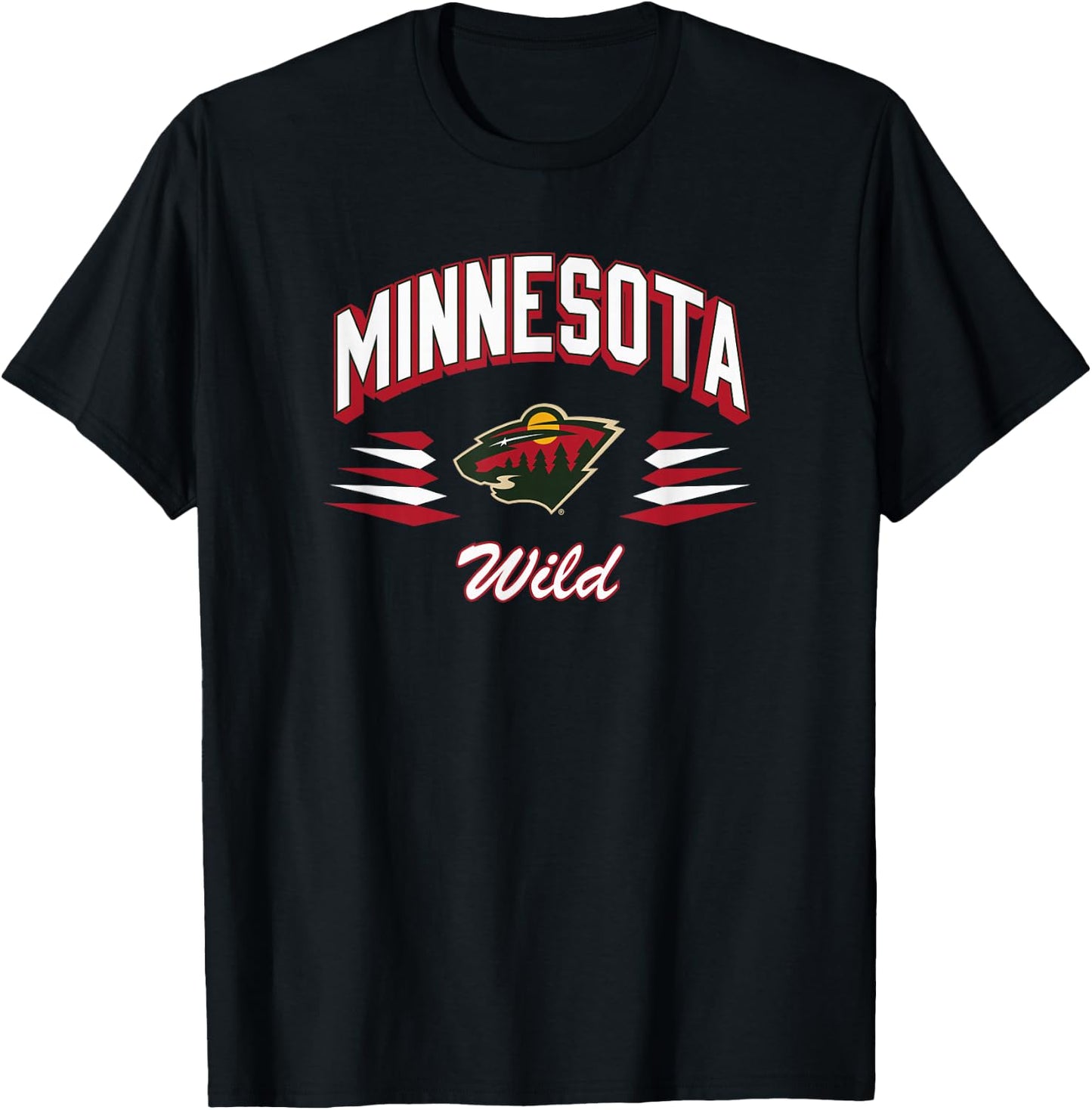 Minnesota Wild Retro Diamond Officially Licensed T-Shirt - T-Shirt | Black