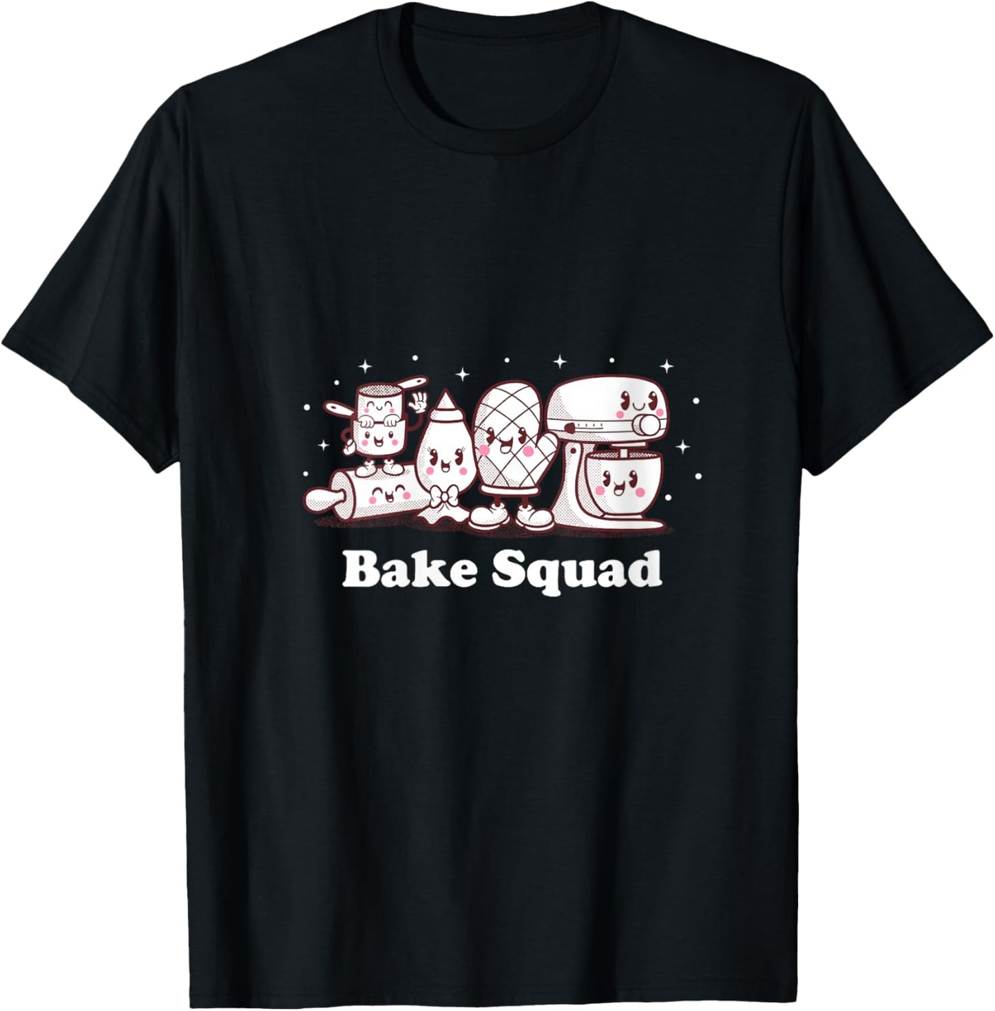 Women's Bake Squad Cute Cookie Baking Bakers Funny Chef Men Women V-Neck T-Shirt - T-Shirt | Black