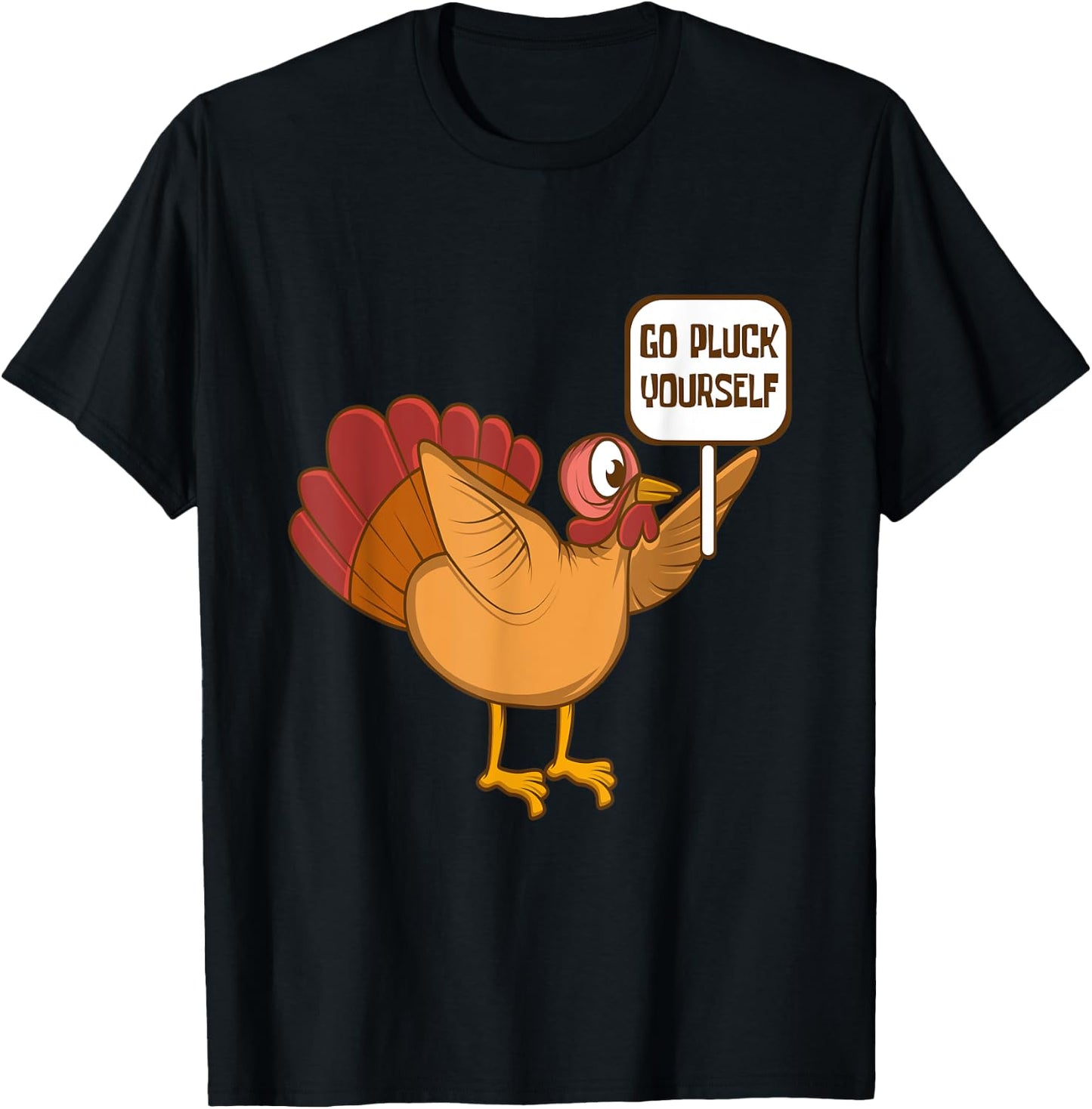 Go Pluck Yourself Demonstrating Turkey Thanksgiving Family T-Shirt - T-Shirt | Black