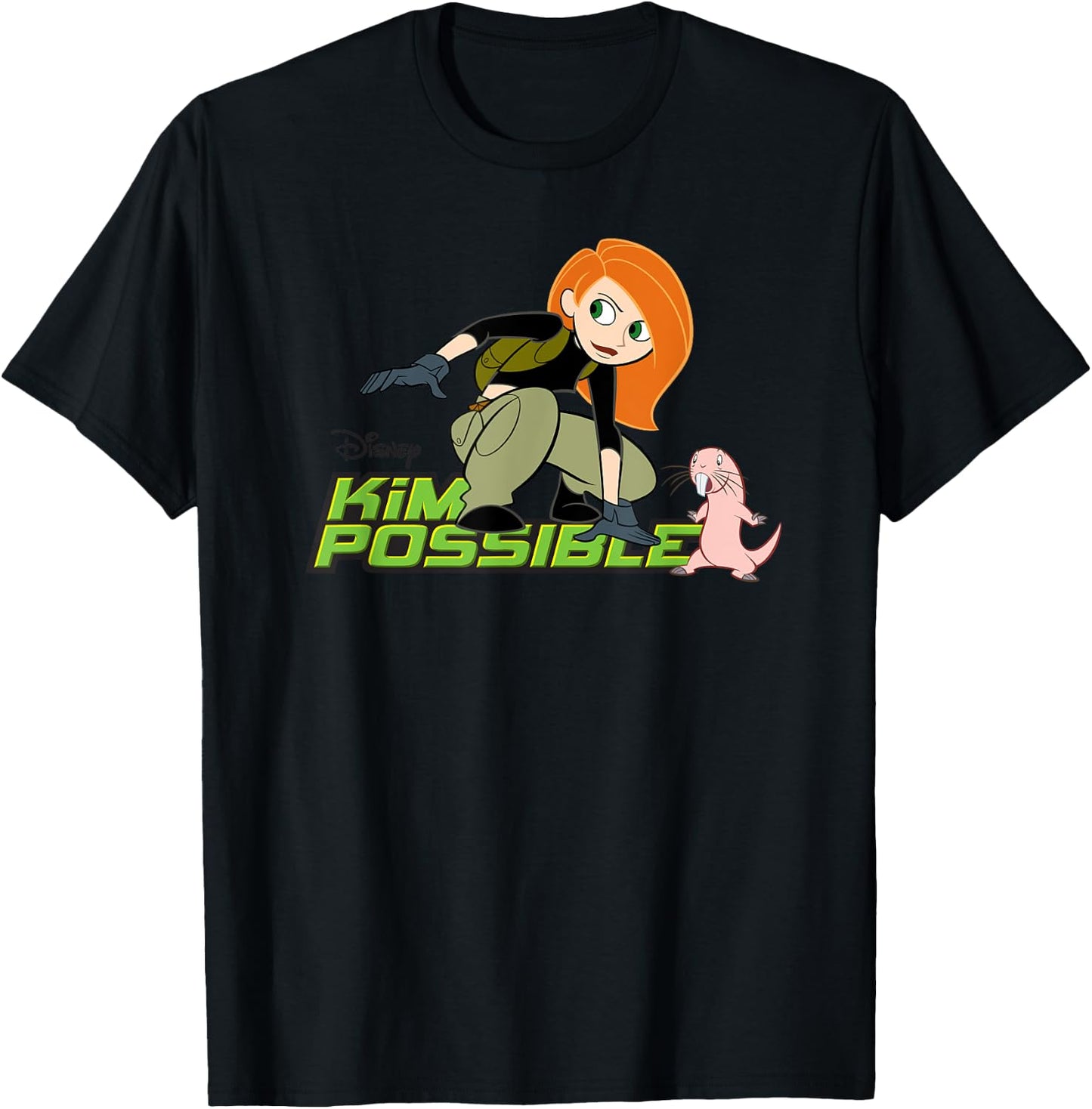 Disney Kim Possible and Rufus Animated Series Logo T-Shirt - T-Shirt | Black