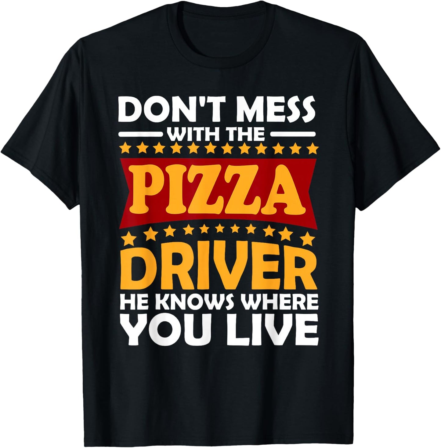 Pizza Delivery Driver Costume Gift Pizzeria T-Shirt - T-Shirt | Black