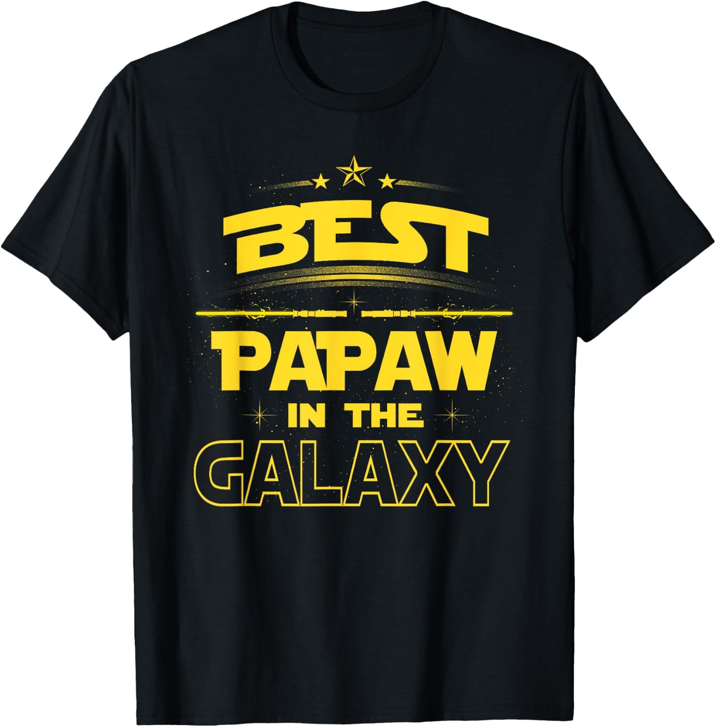 Best PAPAW in the Galaxy Shirt Fathers Day Gift, Awesome DAD T-Shirt - T-Shirt | Black