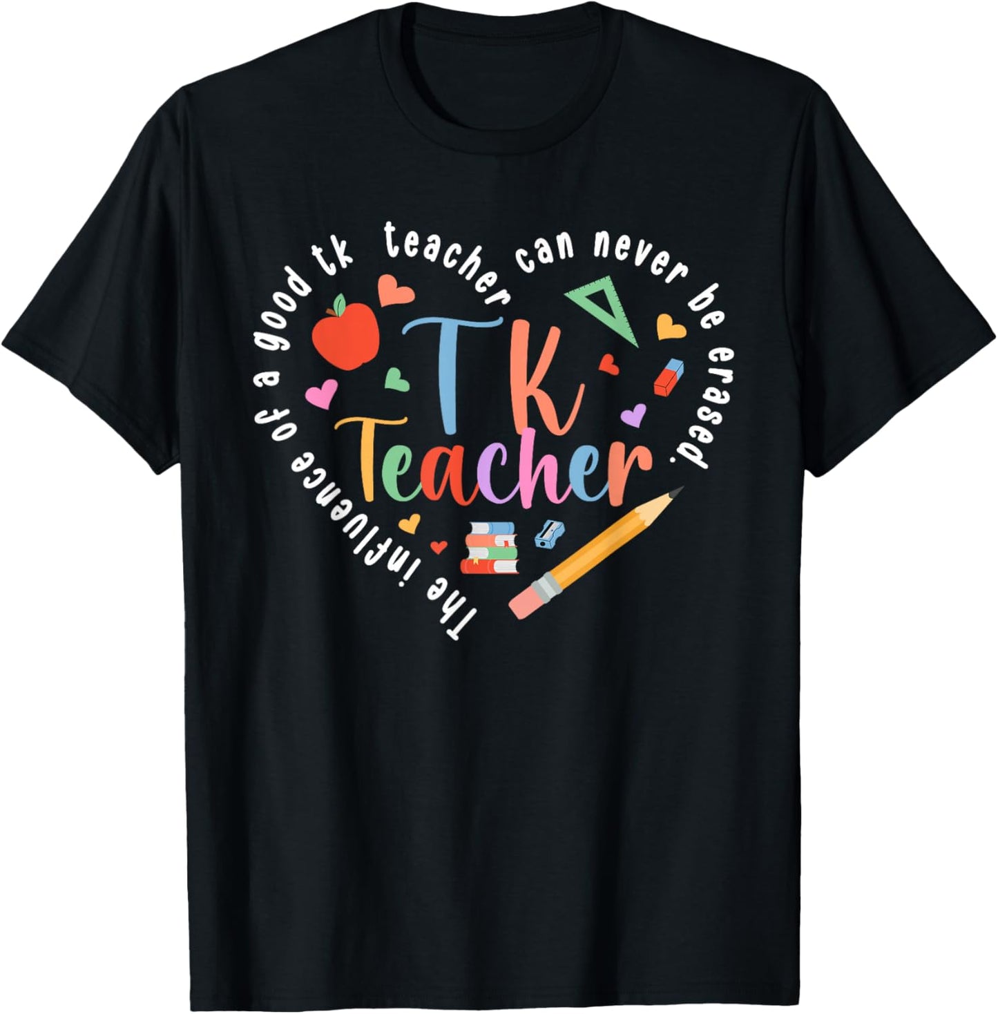 TK Teacher Heart Transitional Kindergarten Teacher T-Shirt - T-Shirt | Black