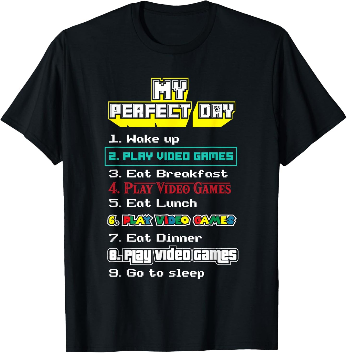 My perfect day video games - Gamer T-Shirt - T-Shirt | Black