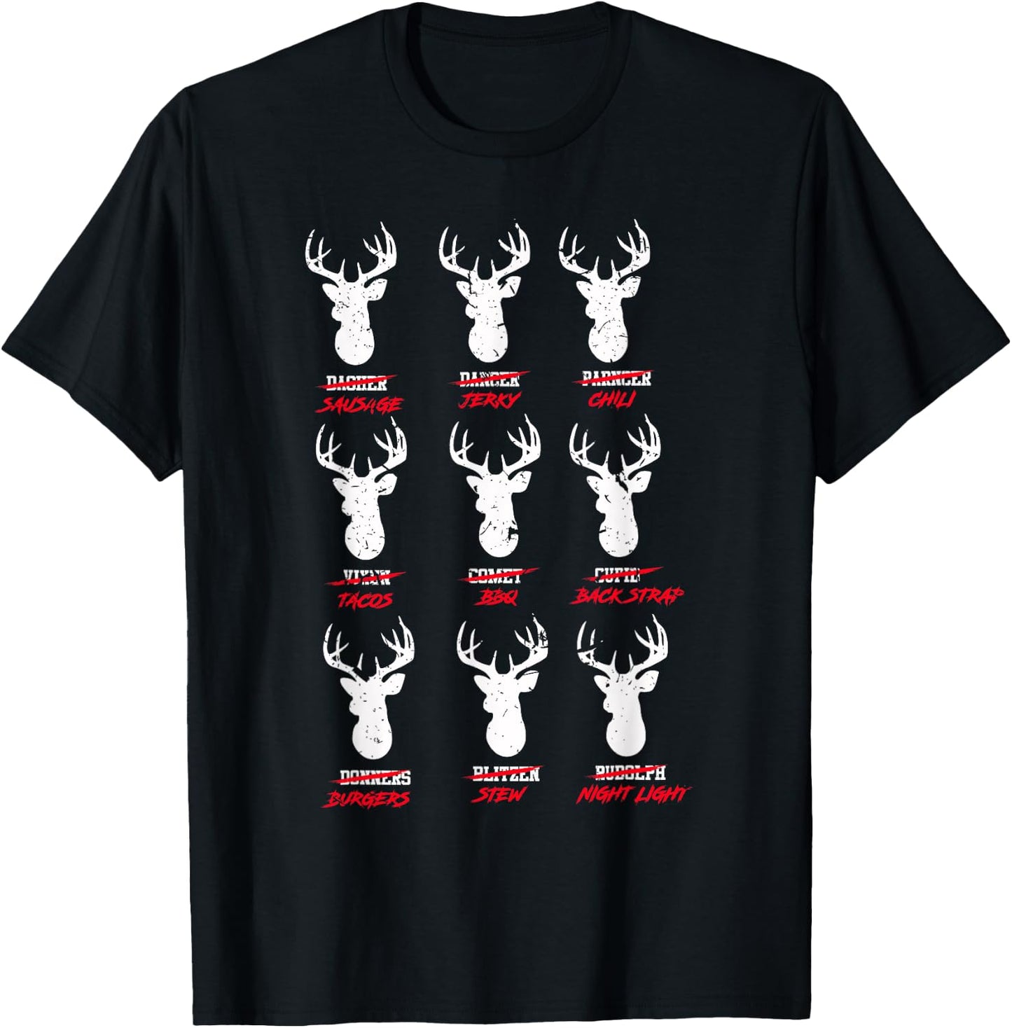 Funny Deer Hunters Santa's Reindeer - Deer Cuisine T-Shirt - T-Shirt | Black