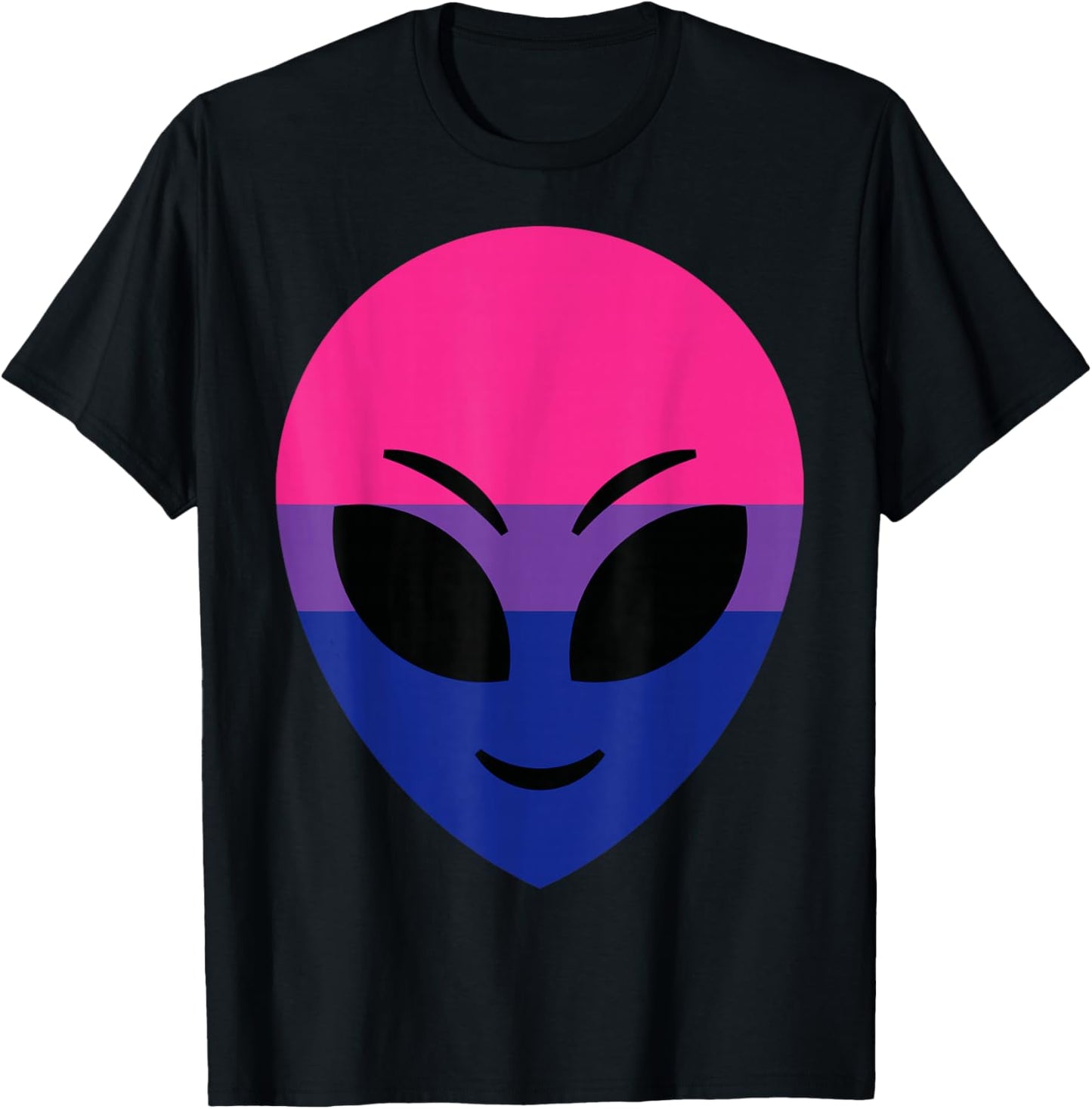 Funny Happy Alien Bisexual Pride Flag T-Shirt - T-Shirt | Black