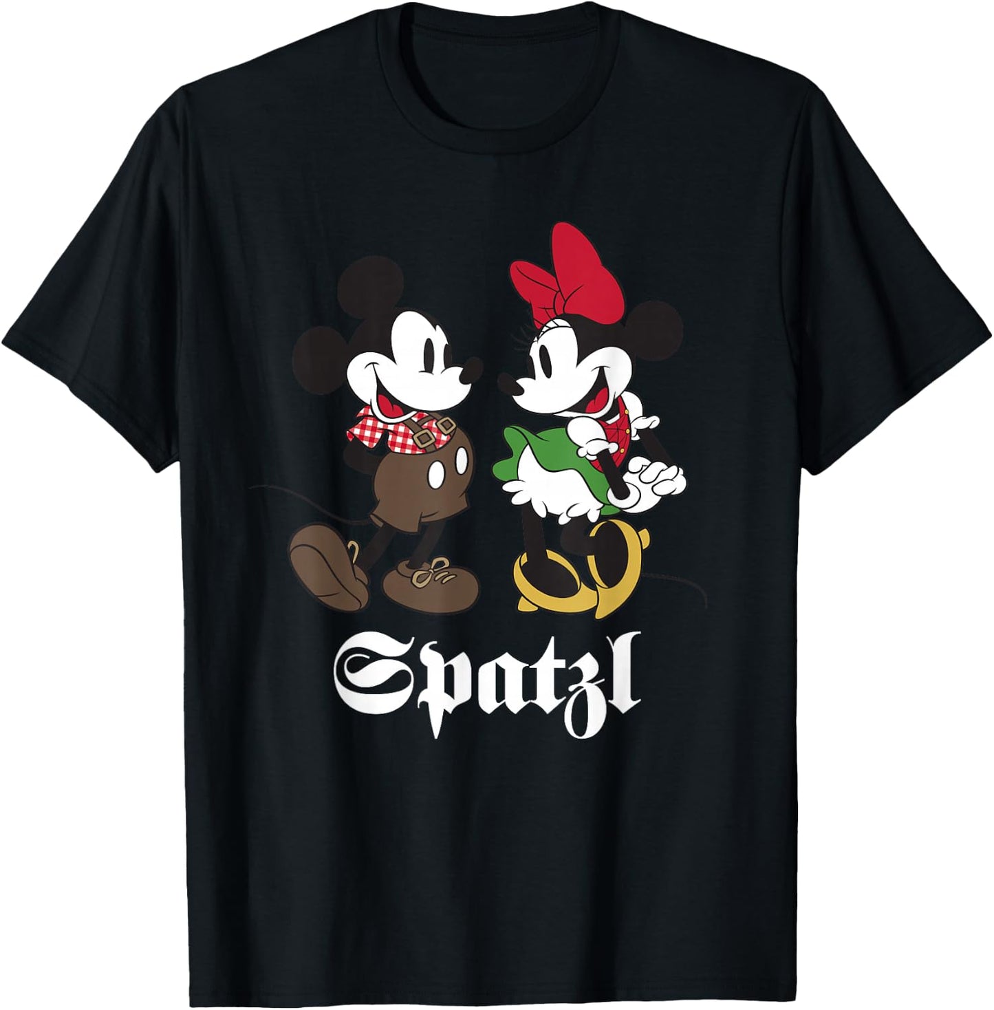 Disney Mickey and Minnie Mouse Spatzl Oktoberfest T-Shirt - T-Shirt | Black