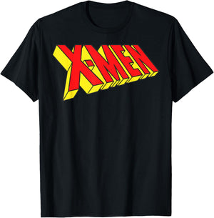 Marvel X-Men Original Red and Yellow Slanted Logo T-Shirt - T-Shirt | Black