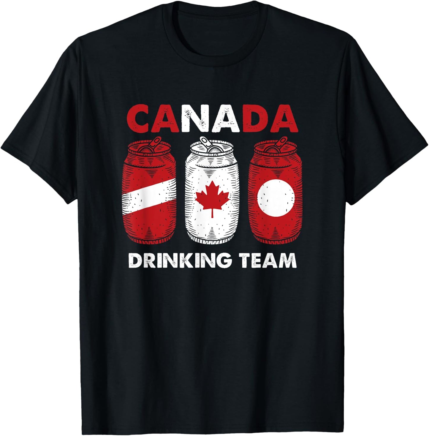 Proud Canadian Craft Drinkers Canadian Drinking Team T-Shirt - T-Shirt | Black