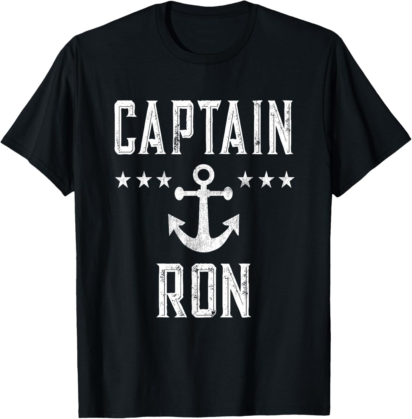 Vintage Captain Ron Family Cruise or Lake Boating T-Shirt - T-Shirt | Black