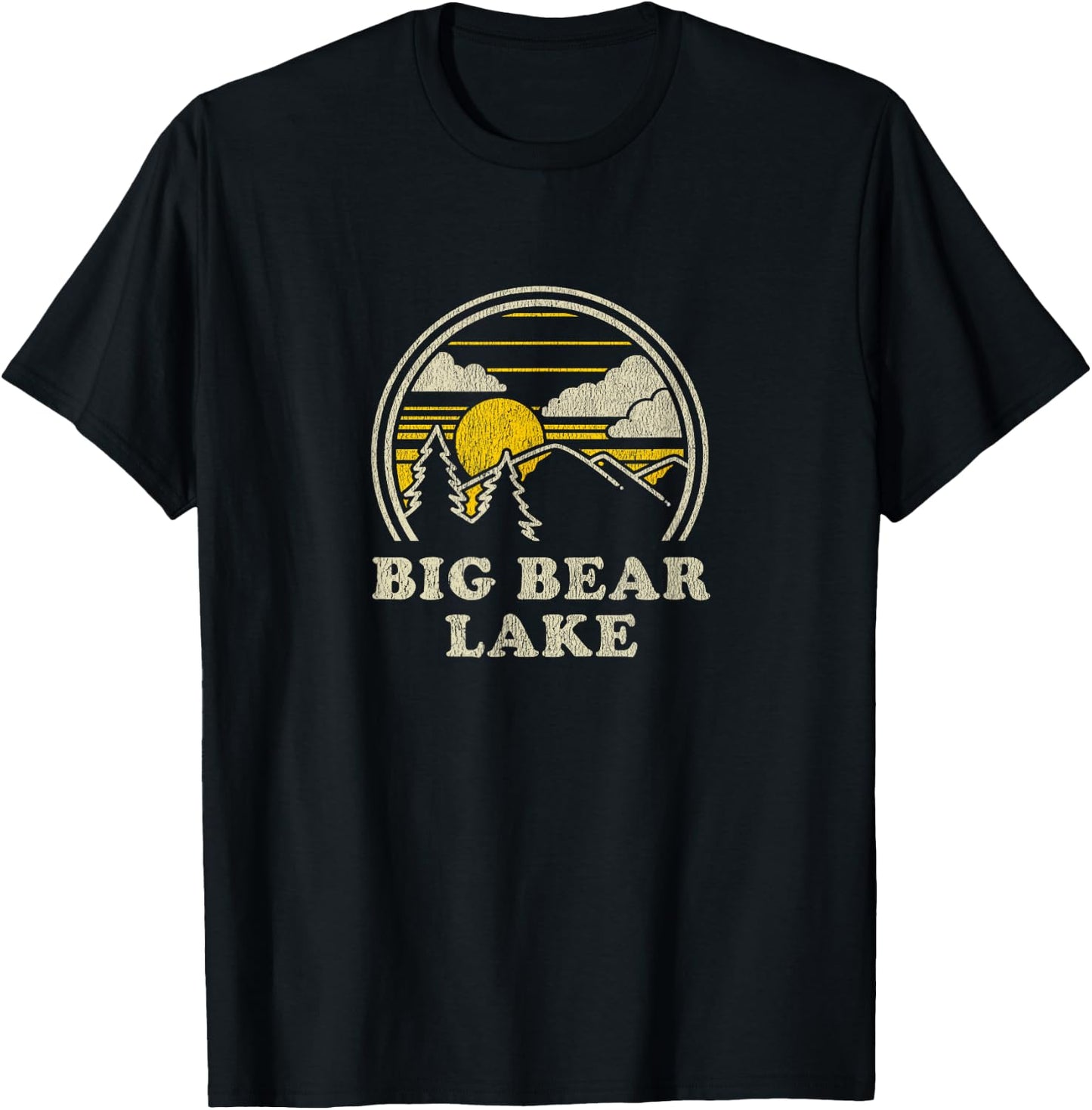 Big Bear Lake California CA T Shirt Vintage Hiking Mountains T-Shirt - T-Shirt | Black
