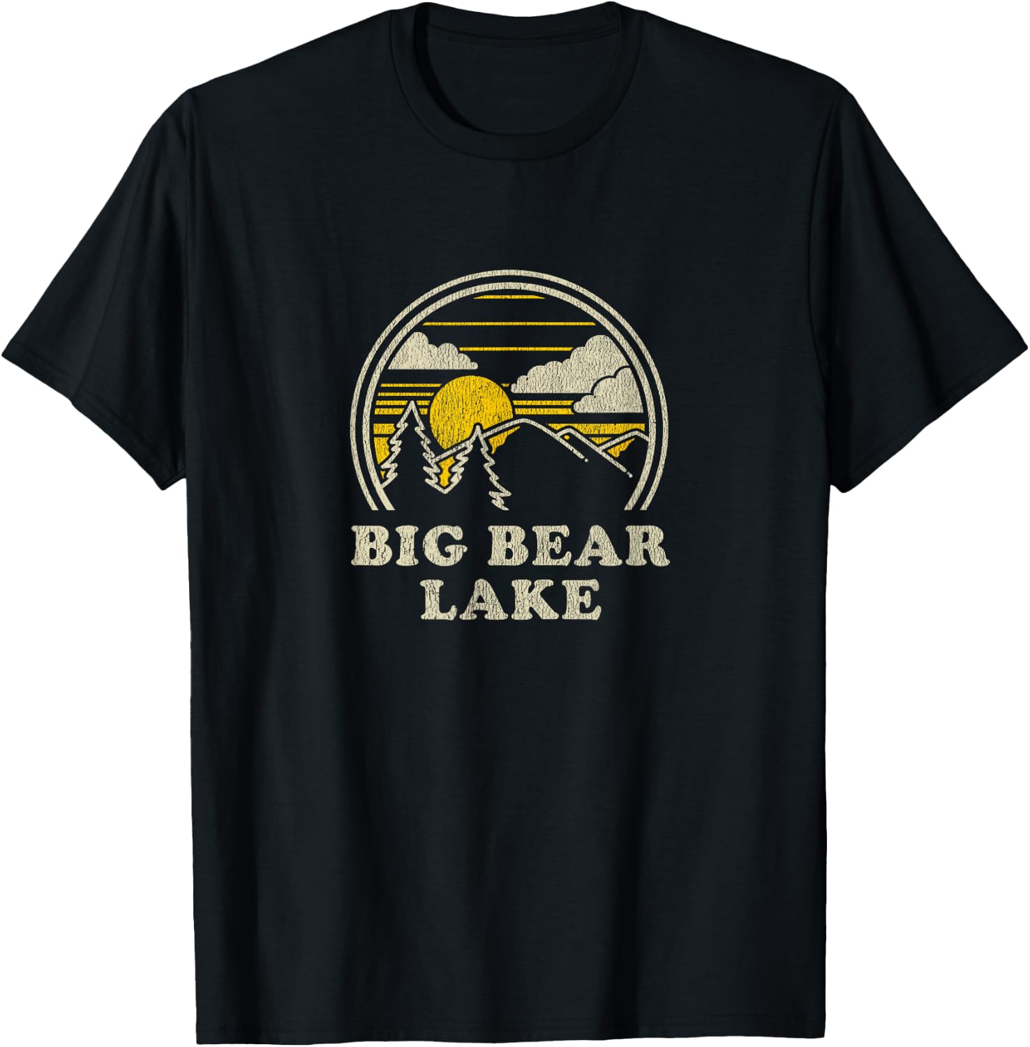 Big Bear Lake California CA T Shirt Vintage Hiking Mountains T-Shirt - T-Shirt | Black