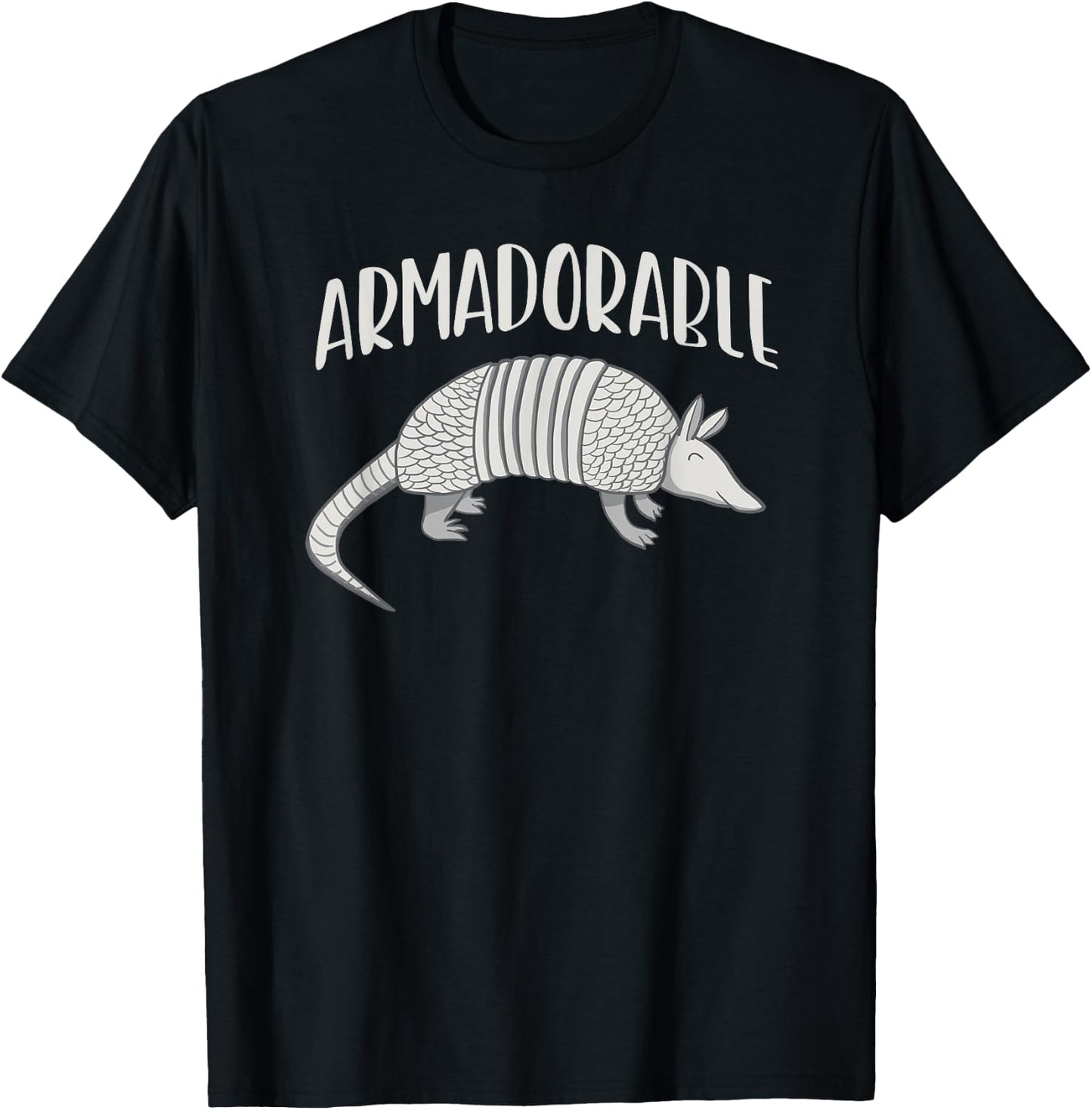Armadillo Pun Funny Cute Adorable Armadorable T-Shirt - T-Shirt | Black