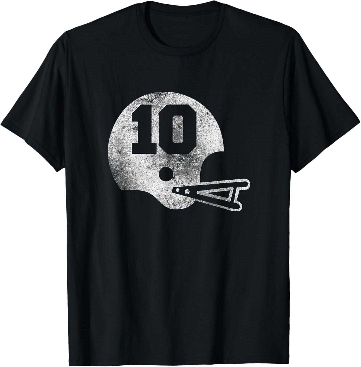 Vintage Football Jersey Number 10 Player Number T-Shirt - T-Shirt | Black