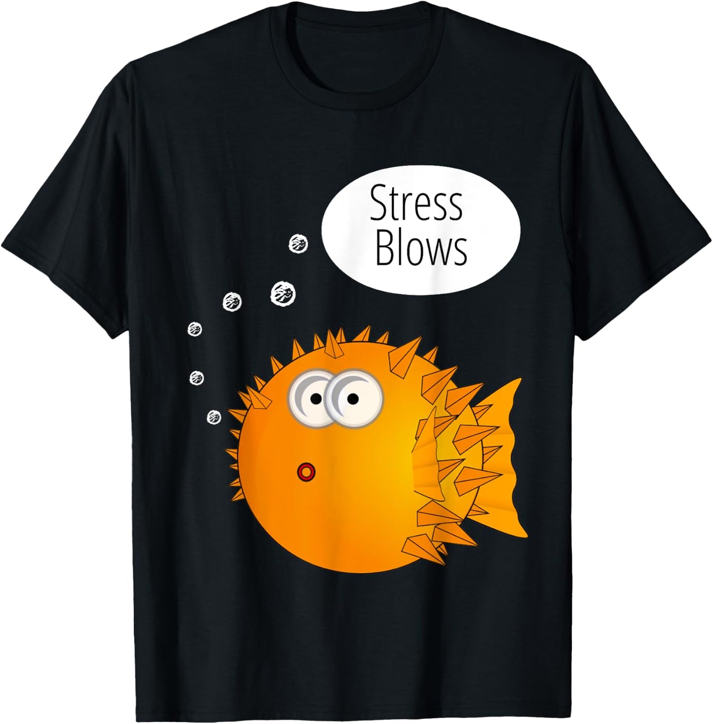 Cool Stress Blows Blow Fish Beach Top Gifts Men Women Kids T-Shirt - T-Shirt | Black