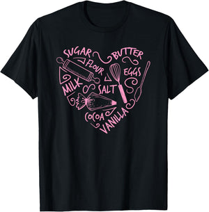 Cute Baking Gift Love Baking Cake Pastry Chef T-Shirt - T-Shirt | Black