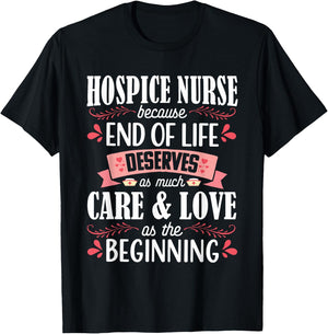 Hospice Nurse Care Cute Care Love Registered Nursing RN T-Shirt - T-Shirt | Black
