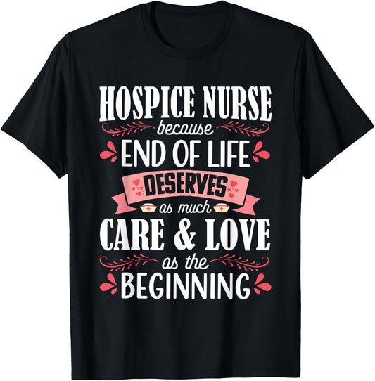 Hospice Nurse Care Cute Care Love Registered Nursing RN T-Shirt - T-Shirt | Black