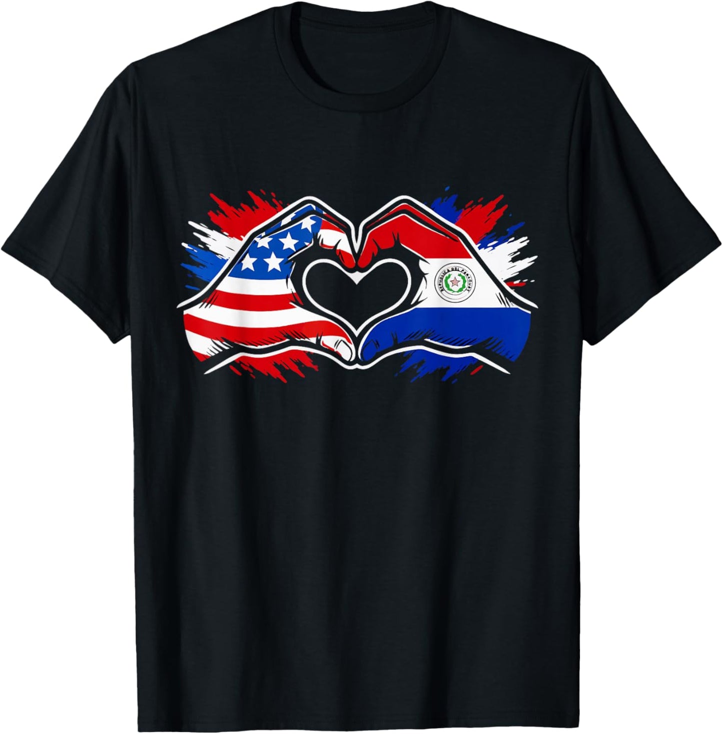 Paraguay American Flag T-Shirt - T-Shirt | Black