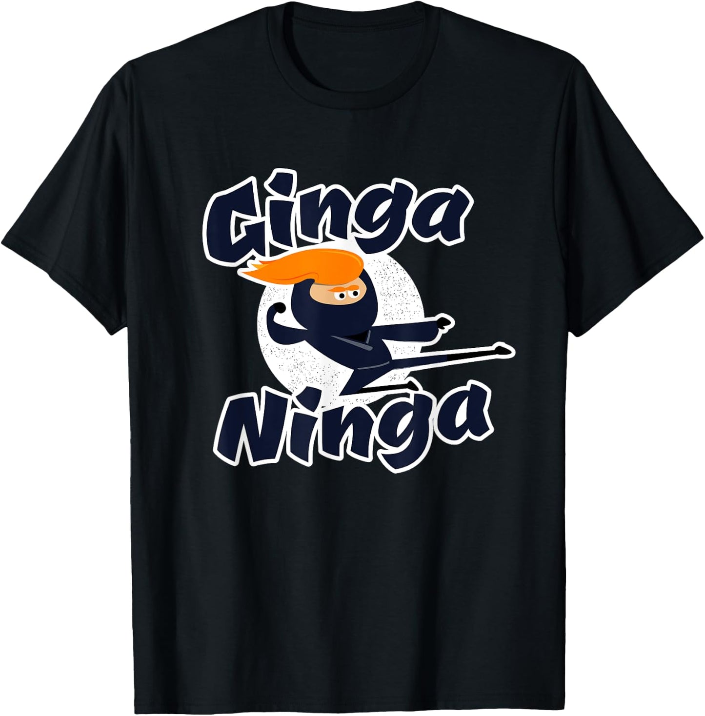 Ginga Ninga - Funny Redhead Ninja Ginger Hair T-Shirt - T-Shirt | Black