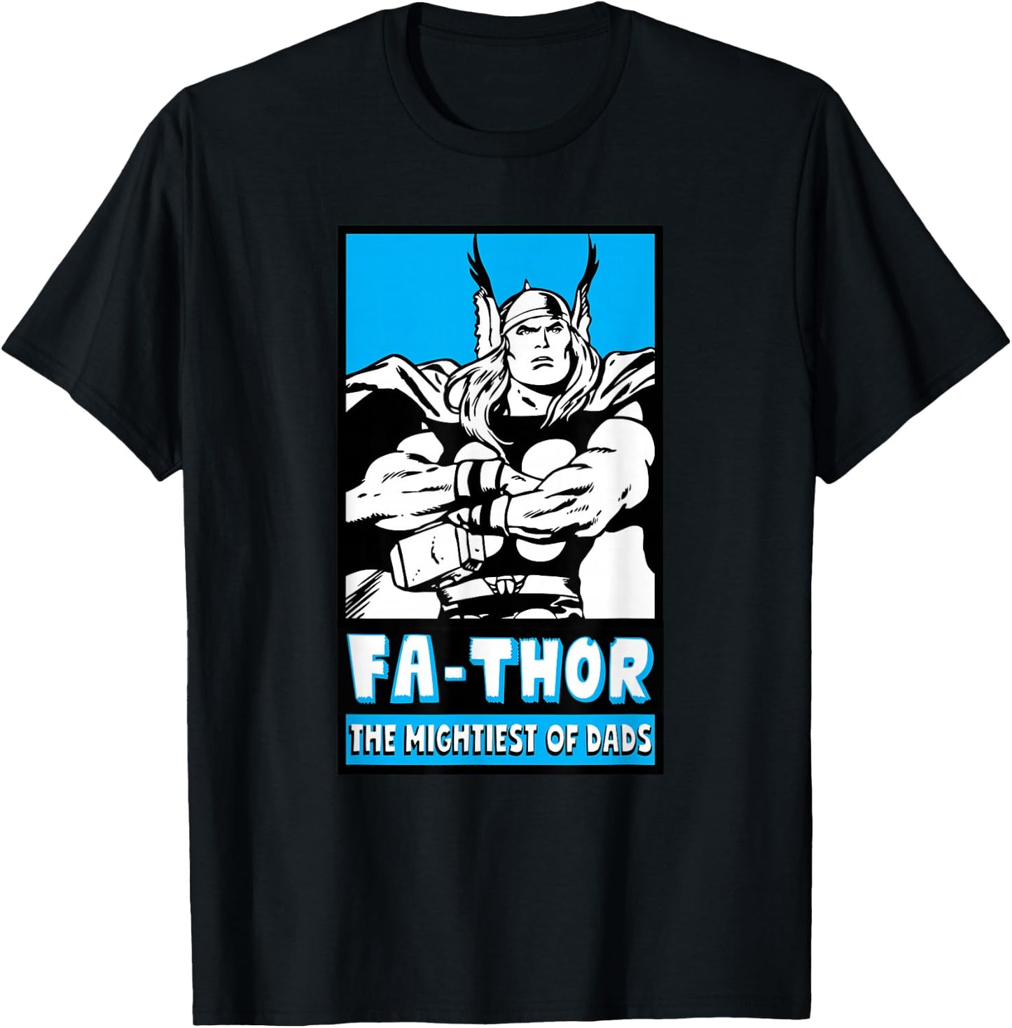 Marvel FA-Thor Mightiest of Dads Retro Poster Father's Day T-Shirt - T-Shirt | Black